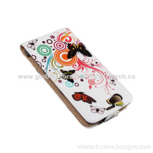 Flower Pattern Vertical Flip Leather Case for Sony Xperia Z1 Mini